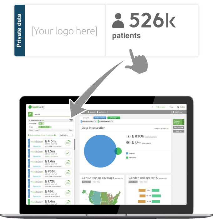 HealthVerity Marketplace screenshot on laptop